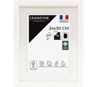 Ceanothe Cadre Photo 24x30 cm en Bois FSC Blanc Passe-partout 18x24 cm - Convient au A4 Design Effet Caisse Collection MILAN Verre acrylique Incassable Fabriqué en France