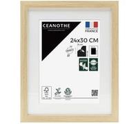 Cadre Photo 24x30 cm CEANOTHE en Bois FSC Bois Naturel Passe-partout 18x24 cm - Convient au A4 Design Effet Caisse Collection MILAN Verre acrylique Incassable Fabriqué en France Bois Naturel G