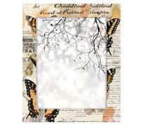 Cadre photo 28 x 35,6 cm pour décoration murale et table, style vintage, rétro, fleur, papillon, journal, en bois, vertical ou horizontal, 1 pièce,