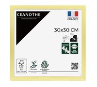 Ceanothe Cadre Photo Doré 30X30 cm - Moderne et Elégant - Convient au A4 - Format Résistant 30X30 cm - Verre acrylique Incassable Recyclé - Fabriqué en France