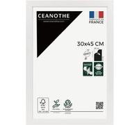 Cadre Photo 30x40 cm CEANOTHE en Bois Blanc Convient au de la Collection Design Eternel Verre acrylique Incassable - Fabriqué en France Blanc