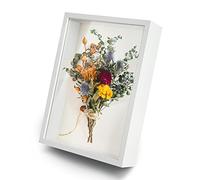 Cadre photo 3D 23 x 32 cm - Profondeur : 6 cm - Pour objets jusqu'à 6 cm - Cadre profond avec verre transparent - Pour suspension murale ou bureau - Blanc