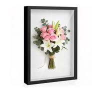 Cadre Photo 3D, 40 x 50 cm 3D Cadre Photo Rectangulaire, avec Plaque Acrylique Transparente, Cadres Objet Profond 3cm, pour Fleurs, Souvenirs, Médailles, Décoration DIY, Noir