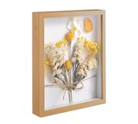 Cadre photo 3D à remplir, 20 x 25 x 3 cm, profond, à remplir, cadre en bois, carré, idéal pour photos, fleurs, bouquet de mariage, bricolage, décoration murale (couleur bois)