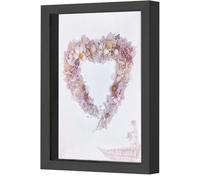 Cadre photo 3D à remplir, 20 x 25 x 3 cm, profond, à remplir, carré en bois, idéal pour photos, fleurs, bouquet de mariage, bricolage, décoration murale, noir