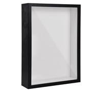 Cadre Photo 3D à Remplir, Cadre 3D Profond A4, 22,7 x 31,4cm Cadre Profondeur, Cadre de Boîte D'Ombre, Cadre D'Objet en Bois, Cadre Vitrine Profond pour Photos Fleurs Souvenirs Médailles (Noir 5CM)