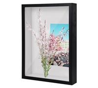 Cadre Photo 3D à Remplir, Cadre 3D Profond A4, 22,7 x 31,4cm Cadre Profondeur, Cadre de Boîte D'Ombre, Cadre D'Objet en Bois, Cadre Vitrine Profond pour Photos Fleurs Souvenirs Médailles (Noir 3CM)