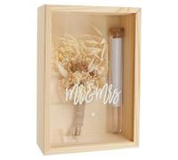 Cadre photo 3D à remplir - En bois - 16 x 11 x 5 cm - Avec fleurs séchées - Tubes à essai - Décoration créative - Pour œuvres d'art DIY - Bouquets de mariée faits maison (style 2)