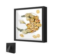 Cadre Photo 3D, Cadre D'objet en Bois DIY pour Déco 20 x 20 cm, avec Plaque Acrylique Transparente, Boîte à Ombres de Fleurs DIY Profondeur 3cm, pour Aux Fleurs Séchées et Souvenirs(Noir)