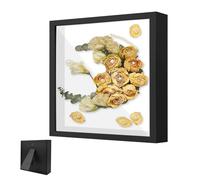 Cadre Photo 3D, Cadre D'objet en Carré pour Déco 30 x 30 cm, avec Plaque Acrylique Transparente, Boîte Objet en Bois Profond 3cm, pour Cadeau de Mariage, Médailles, Bouquets(Noir)