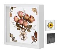 Cadre Photo 3D, Cadre Objet Profond 3 cm, Cadre Photo Profond à Remplir 30 x 30 cm, Cadre Stéréoscopique Carré, avec Plaque Acrylique Transparente, pour Les Fleurs, Les Photos et Les Décorations DIY