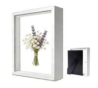 Cadre Photo 3D, Cadre Photo Profond à Remplir 10 x 15 cm, avec Plaque Acrylique Transparente, Cadre Objet 3D Profond 3cm, Cadre Photos 3D à Remplir, Cadre Stéréoscopique Carré, Blanc