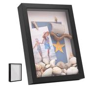Cadre Photo 3D, Cadre Photo Profond à Remplir 20 x 25 cm, avec Plaque Acrylique Transparente, Cadre Objet 3D Profond 3cm, Cadre Stéréoscopique Carré, pour Les Photos, Les Bouquets, œuvres d'art DIY