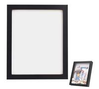 Cadre Photo 3D, Cadre Photo Profond à Remplir 20 x 25 cm, avec Plaque Acrylique Transparente, Cadre Objet 3D Profond 3cm, Cadre Stéréoscopique Carré, pour Objets, Cadeau de Mariage, Noir