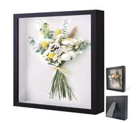 Cadre Photo 3D, Cadre Photo Profond à Remplir 30 x 30 cm, avec Plaque Acrylique Transparente, Cadre Objet 3D Profond 3cm, Cadre Stéréoscopique Carré, pour Photos, Bouquets, œuvres d'art DIY
