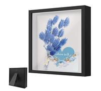Cadre Photo 3D, Cadre Vitrine Carré 30 x 30 cm, avec Plaque Acrylique Transparente, Boîte Objet en Bois 3D Profond 3cm, pour Cadeau de Mariage, Fleurs Séchées Artisanat, Noir
