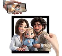 Cadre photo 3D en bois personnalisé style dessin animé portrait cadeau caricature cadeau pour mariage, anniversaire de famille, Noël, couple, anniversaire, décoration murale