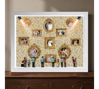 Cadre Photo 3D Personnalisé Mini Musée de Nous Boîte d'ombre avec Lumiere LED et Figurines, Miniature Musée Cadre Photo, Cadeau Photo personnalisé pour Mariage Saint-Valentin, Anniversaire ou Couple