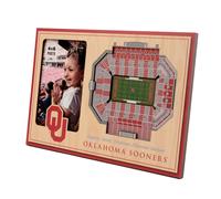 Cadre photo 3D StadiumView des Sooners de l'Oklahoma de la NCAA YouTheFan - Gaylord Family Oklahoma Memorial Stadium 12"""" x 8""""