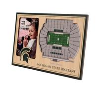 Cadre photo 3D StadiumView des Spartans de l' tat du Michigan de la NCAA YouTheFan - Spartan Stadium 12"""" x 8""""