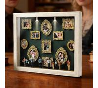 Cadre Photo 3D Style Musée Miniature - Boîte À Silhouettes DIY avec Éclairage LED Intégré | Coffret Créatif Incluant Cadres Dorés Et Figurines, Cadeau Personnalisé pour Lui Et Elle À Noël Ou Mariage
