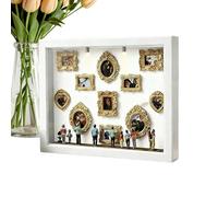 Cadre Photo 3D Style Musée Miniature - Boîte À Silhouettes DIY avec Éclairage LED Intégré | Coffret Créatif Incluant Cadres Dorés Et Figurines, Cadeau Personnalisé pour Lui Et Elle À Noël Ou Mariage