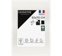Cadre Photo 50x70 cm CEANOTHE en Bois FSC Blanc Passe-partout 40x50 cm - Convient au A2 et Affiche Poster Design Effet Caisse Collection MILAN Verre acrylique Incassable Fabriqué en France Blanc G