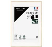 Ceanothe Cadre Photo Bois Chêne 70x100 cm avec Passe-Partout 60x80 cm - Bois Naturel FSC pour A1 et Affiche Poster Cinema - Verre Acrylique Incassable Collection Alba - Fabriqué en France