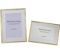 Cadre Photo 8x12 Pouces Cadres Photo Rectangulaires en Métal pour Montage Mural Ou Affichage sur Table, Horizontal Et Vertical, Gold, 8.3x11.7 in