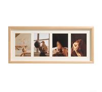 Cadre photo à base de bois avec quatre ouvertures fixes pour présenter un look unifié de style galerie en utilisant des impressions de taille standard