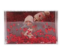 Adventa Cadre Photo à Paillettes en Acrylique Transparent en Forme de cœur 10,2 x 15,2 cm (Rouge) - Cadeau personnalisé idéal ou décoration d'intérieur