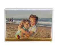 Cadre photo à paillettes en acrylique transparent 10,2 x 15,2 cm Sable (jaune) - Cadeau personnalisé idéal ou décoration d'intérieur
