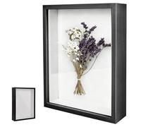 Cadre photo à remplir, Cadre photo profond à remplir 21 x 30 cm, avec plaque acrylique transparente, cadre objet 3D profond de 3 cm, cadre stéréoscopique carré, pour murs, artisanat, noir