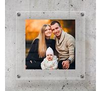 Cadre photo acrylique avec entretoises murales en plexi double acrylique transparent à accrocher porte-photo différents formats (20 x 20)