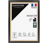 Ceanothe Cadre Photo 30x40 cm Noir et Bois Convient au A4 Baguettes avec finition intérieure de la Collection Actual Verre acrylique Incassable Fabriqué en France
