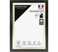 Ceanothe Cadre Photo 20x30 cm/A4 Noir et Doré Convient au A4 Baguettes avec finition intérieure de la Collection Actual Verre acrylique Incassable Fabriqué en France