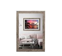 Cadre Photo Alice en Bois Acrylique - Blanc, Chêne Sauvage - Portrait Décoratif Sans Image - 10 x 15 cm, 50 x 80 cm