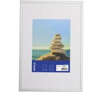 MAUL Cadre Photo en Aluminium | Format Portrait ou Paysage | Avec Insert Passe-Partout | Cadre Amovible Amovible | Verre Plastique | Cadre Photo 21 x 30 cm | Argenté