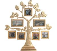 Cadre Photo Arbre généalogique avec 7 Cadres Photo Suspendus Décoration de Cadre Photo de Bureau en métal doré (Color : Onecolor)