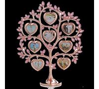 Cadre Photo Arbre Généalogique avec 8 Cadres Photo Suspendus Décoration de Table en Métal (Couleur : Or Rose) (Couleur : Grijs) (Color : Bizarre Adventure1)