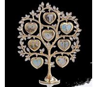 Cadre Photo Arbre Généalogique avec 8 Cadres Photo Suspendus Décoration de Table en Métal (Couleur : Or Rose) (Couleur : Grijs) (Color : Clear)