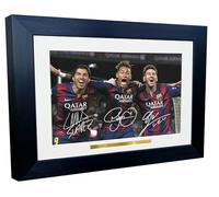 Cadre photo avec autographe de Lionel Messi Neymar JN Luis Suarez Barcelone avec autographe et signature de football