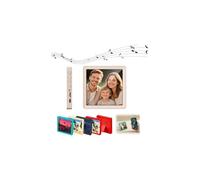 Cadre photo avec haut-parleur Bluetooth sans fil - Cadre photo personnalisé - Aimant de réfrigérateur avec photo - Design magnétique au dos - Prend en charge l'enregistrement de la lecture de cartes