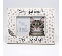 Cadre photo avec motif CHAT et énonciation. Cadre photo à poser ou à suspendre. décoration d'appartement. Cadeau pour tout amateur de chien.