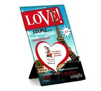 Cadre photo avec motif d'amour multicolore 19x25cm