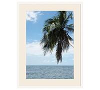 Cadre Photo avec Passe-Partout Blanc Cassé pour Image 43x57 cm ou 57 x 43 cm Cadres Blanc, 2 cm de Largeur, Cadre en Bois