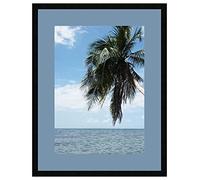 Cadre Photo avec Passe-Partout Bleu Clair Cadre Photo Mural pour Image 39x56 / 39 x 56 cm Cadre Noir, 2 cm de Largeur, Cadre en Bois