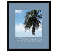 Cadre Photo avec Passe-Partout Bleu Clair pour Image 28x28 cm ou 28 x 28 cm Cadres Noir, 2 cm de Largeur, Cadre en Bois