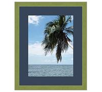 Cadre Photo avec Passe-Partout Bleu Fonce pour Image 23x32 cm ou 32 x 23 cm Cadres Vert Olive, 3 cm de Largeur, Cadre en Bois