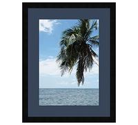 Cadre Photo avec Passe-Partout Bleu Fonce pour Image 41x51 cm ou 51 x 41 cm Cadres Noir, 3 cm de Largeur, Cadre en Bois
